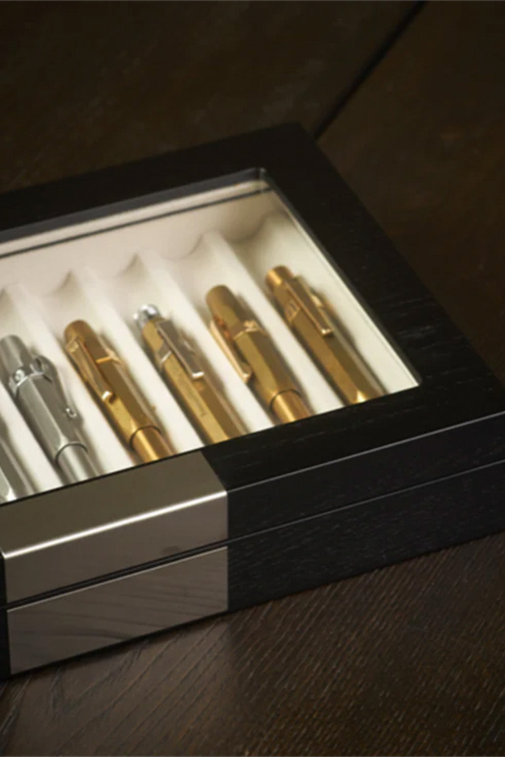 Ahşap Cam Kapaklı 10'lu Kalem Kutusu Venge - 4