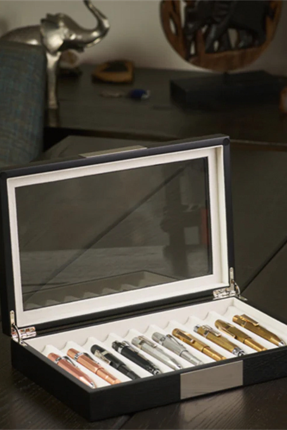 Ahşap Cam Kapaklı 10'lu Kalem Kutusu Venge - 7