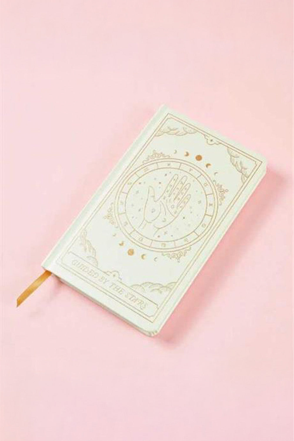 Bookcloth Hardcover Journal Off White Zodiac, Guided By The Stars Defter - 1