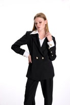 Gold Düğme Detaylı Şık Beyaz Gömlek - 1