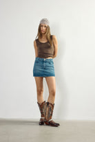 Blue Denim Skirt 1 - 4