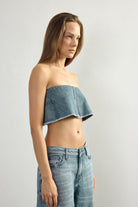 Blue Denim Crop - 4