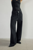 Black Denim Kimono Jean - 2