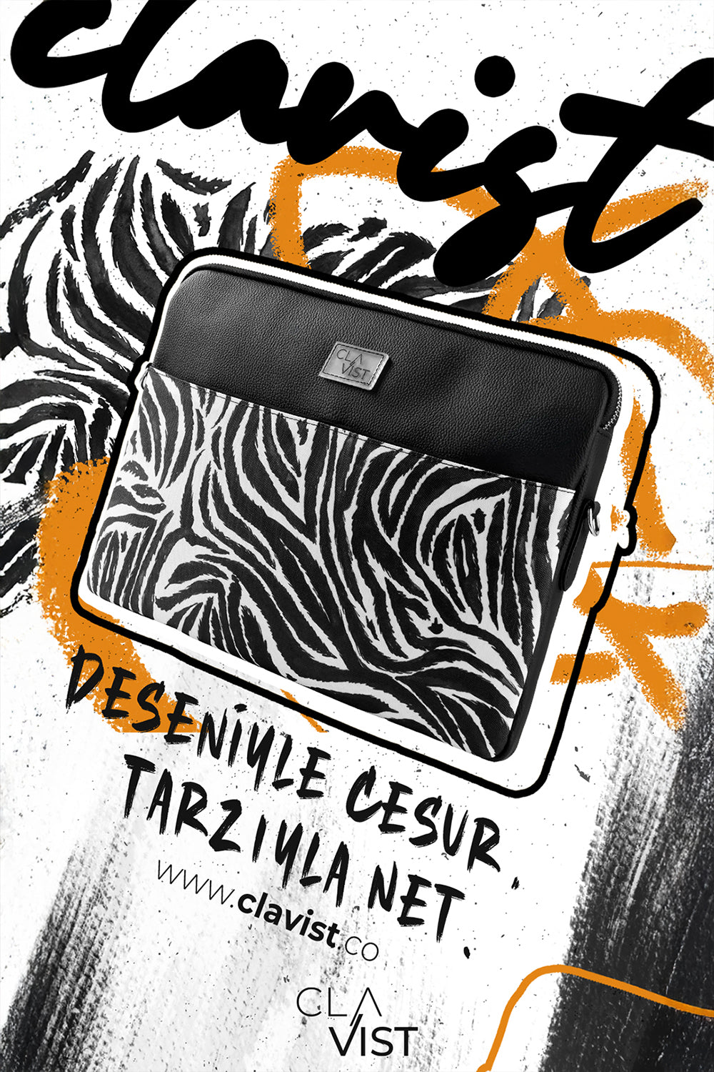 Zebra Desenli  Laptop & Macbook  & Ipad Kılıfı - 1