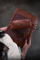 Minimalist Kalem Ve Aksesuar Çantası Kahverengi - 2