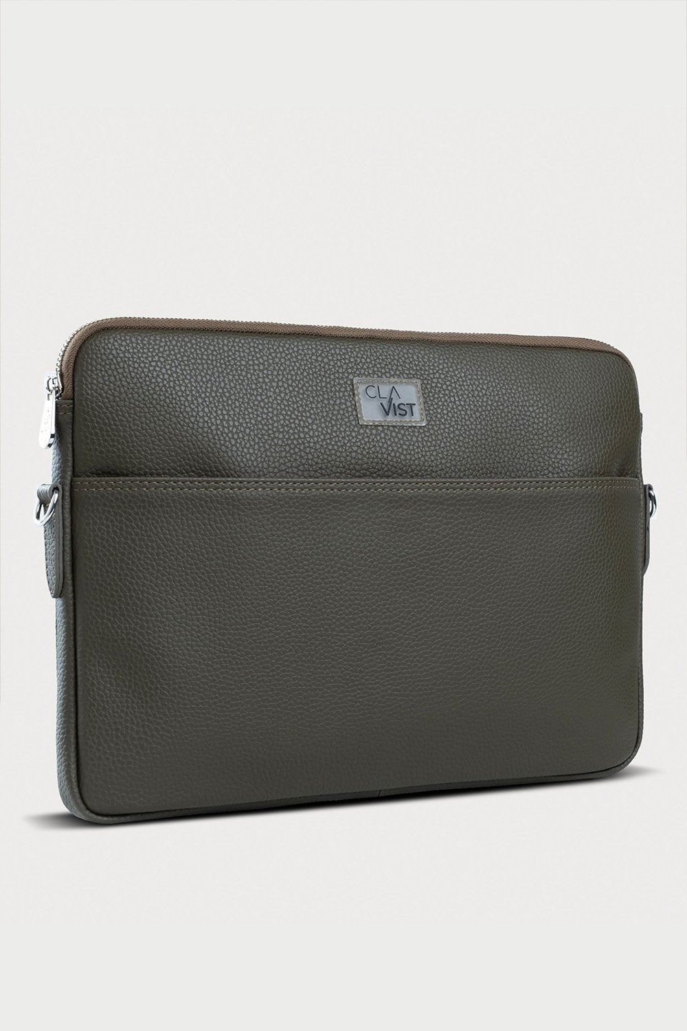 Vegan Deri Portföy Çanta Haki - 5