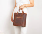 Bloom Tote Valetto Terracotta Hakiki Deri Omuz Çantası / Tote Bag - 3