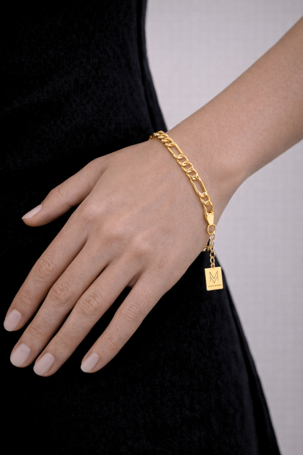 Amalfi Gold İtalyan Zincir Gümüş Bilezik - 1