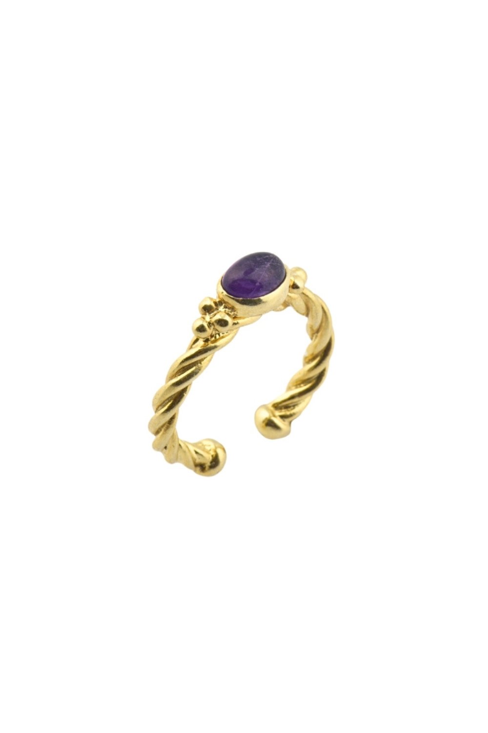 Siena Ametist Burgu Gümüş Yüzük - 2