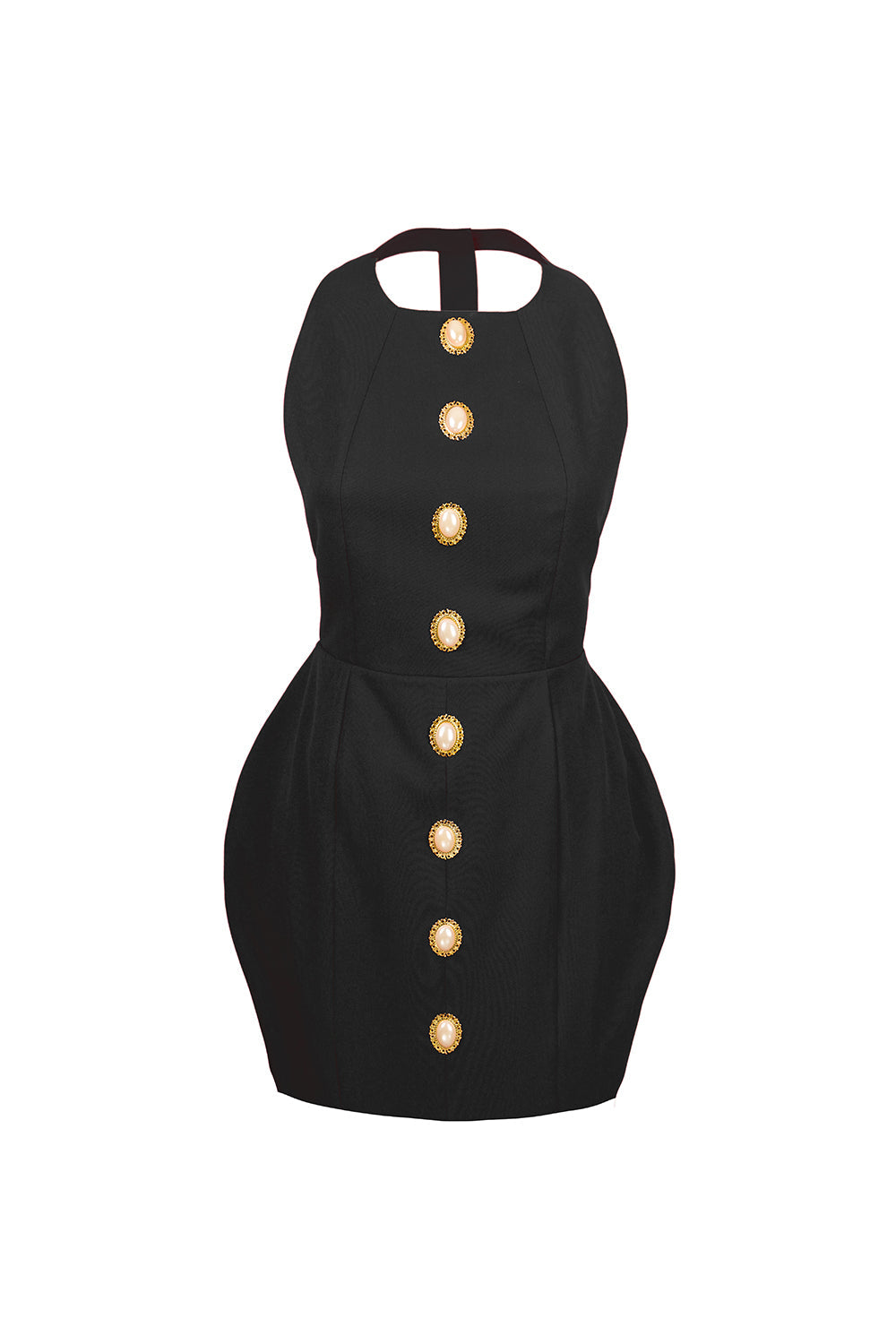 İnci Dress Sırt Dekolteli Siyah Mini Elbise - 2