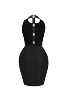 İnci Dress Sırt Dekolteli Siyah Mini Elbise - 3