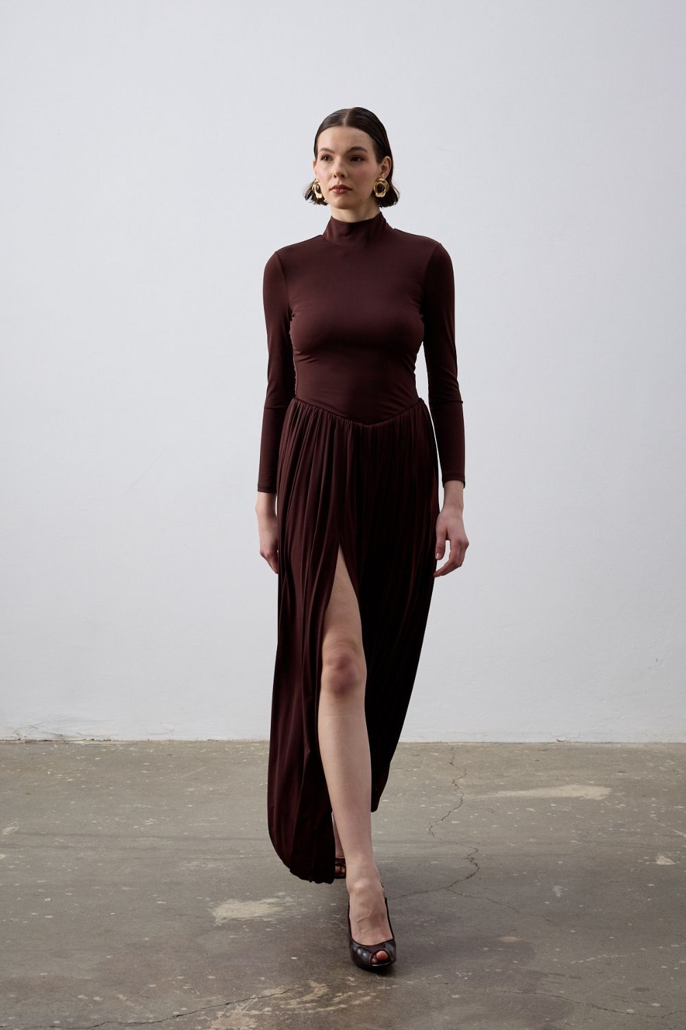 Serena Şalvar Elbise Kahverengi - 0