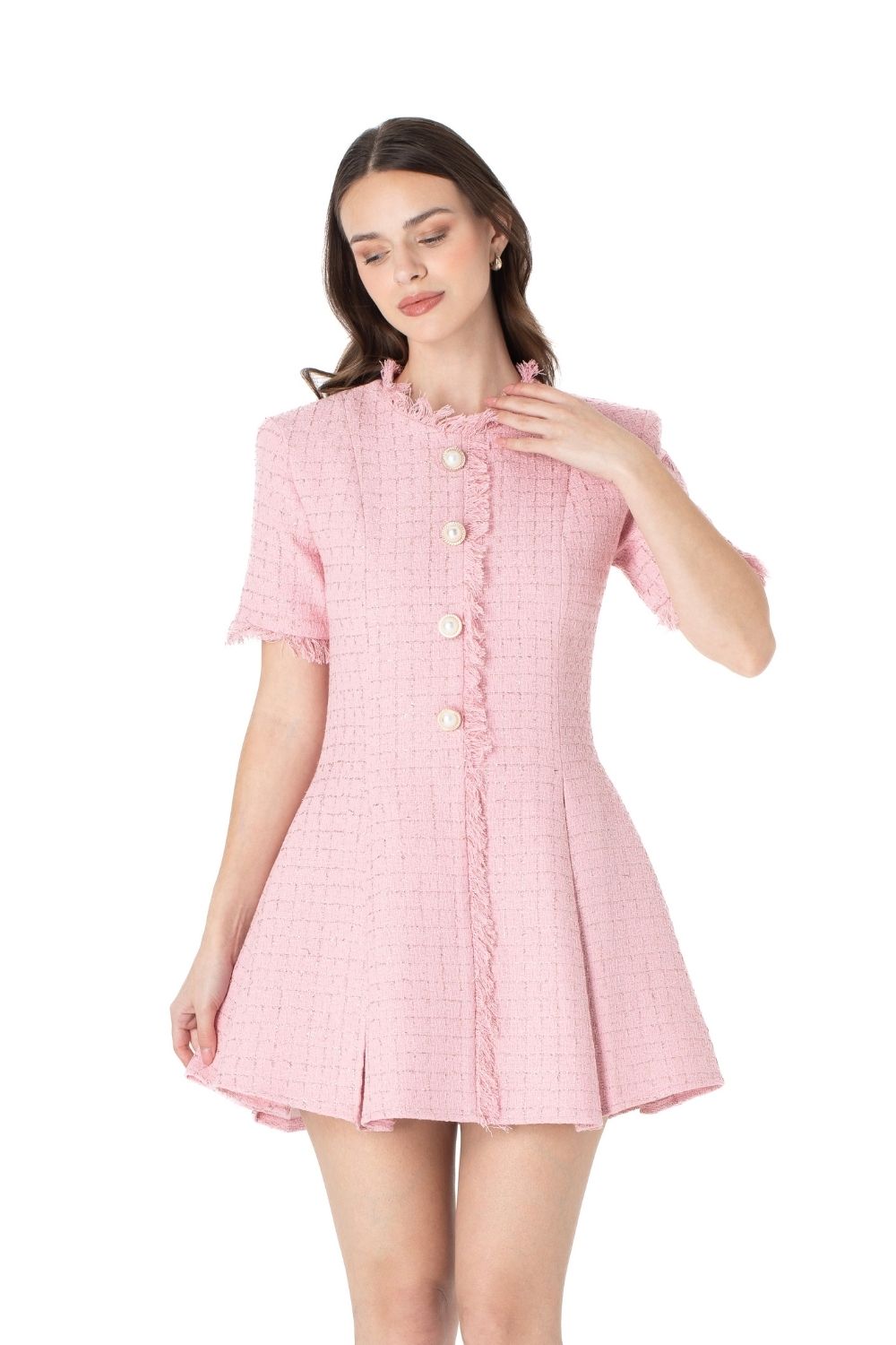 İndira Tuvit Mini Elbise Pembe - 3