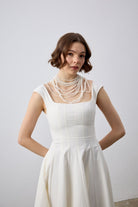 Luna Ekru Midi Elbise - 2