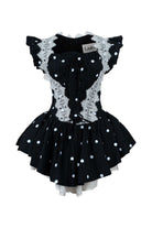 Lina Fistolu Mini Puantiyeli Siyah Elbise - 3