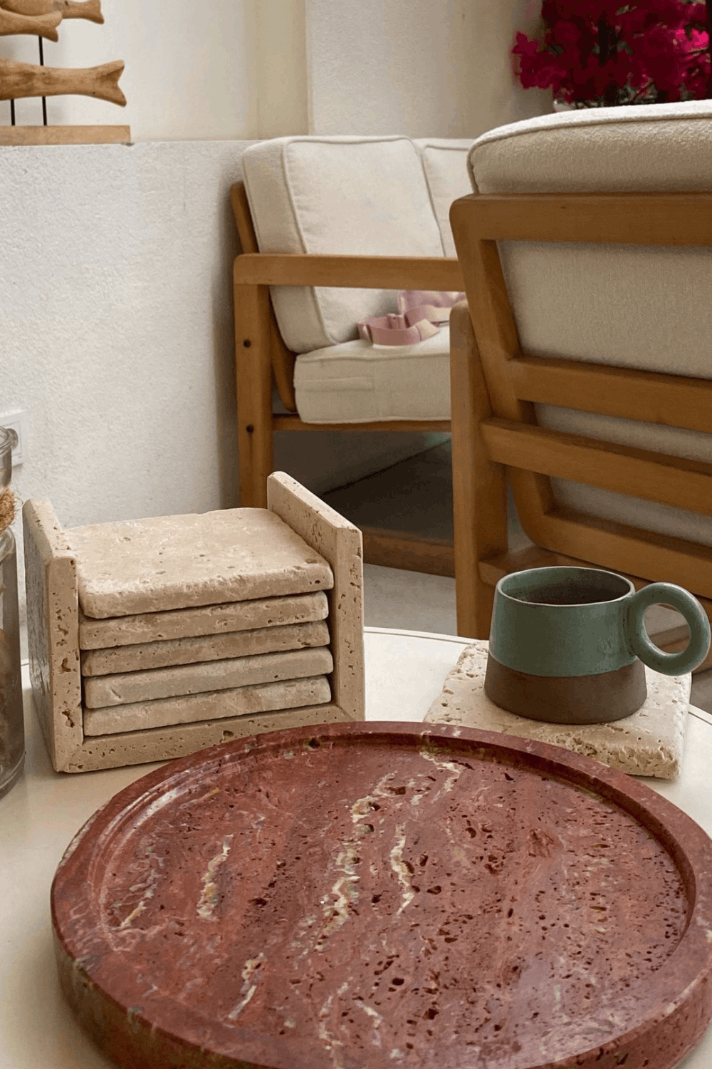 Traverten Bardak Altlığı (6'lı Set) - 1