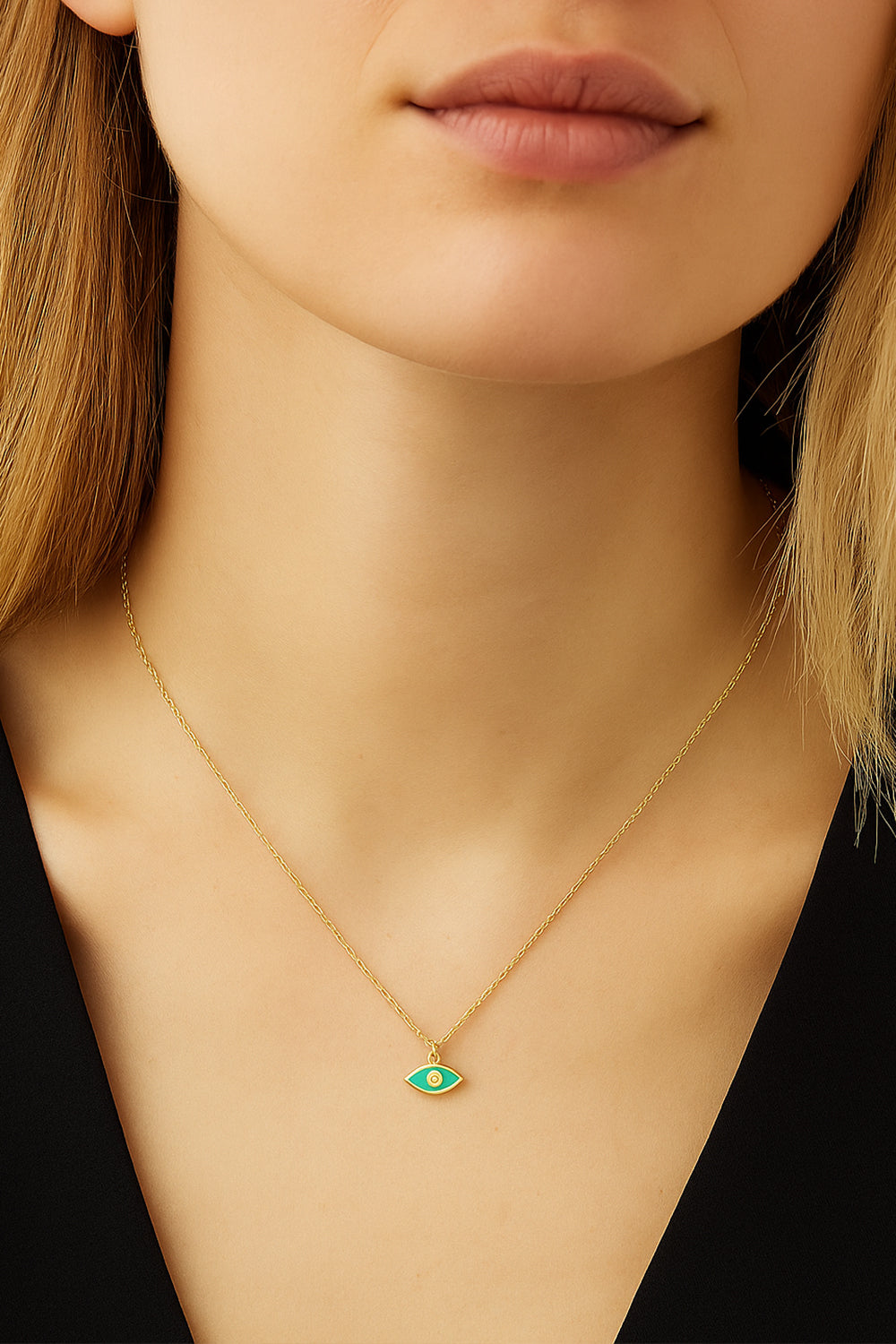 Mineli Mini Göz Kolye - 5