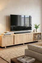 Masif Ahşap Dikey Bölmeli Tv Ünitesi - 0