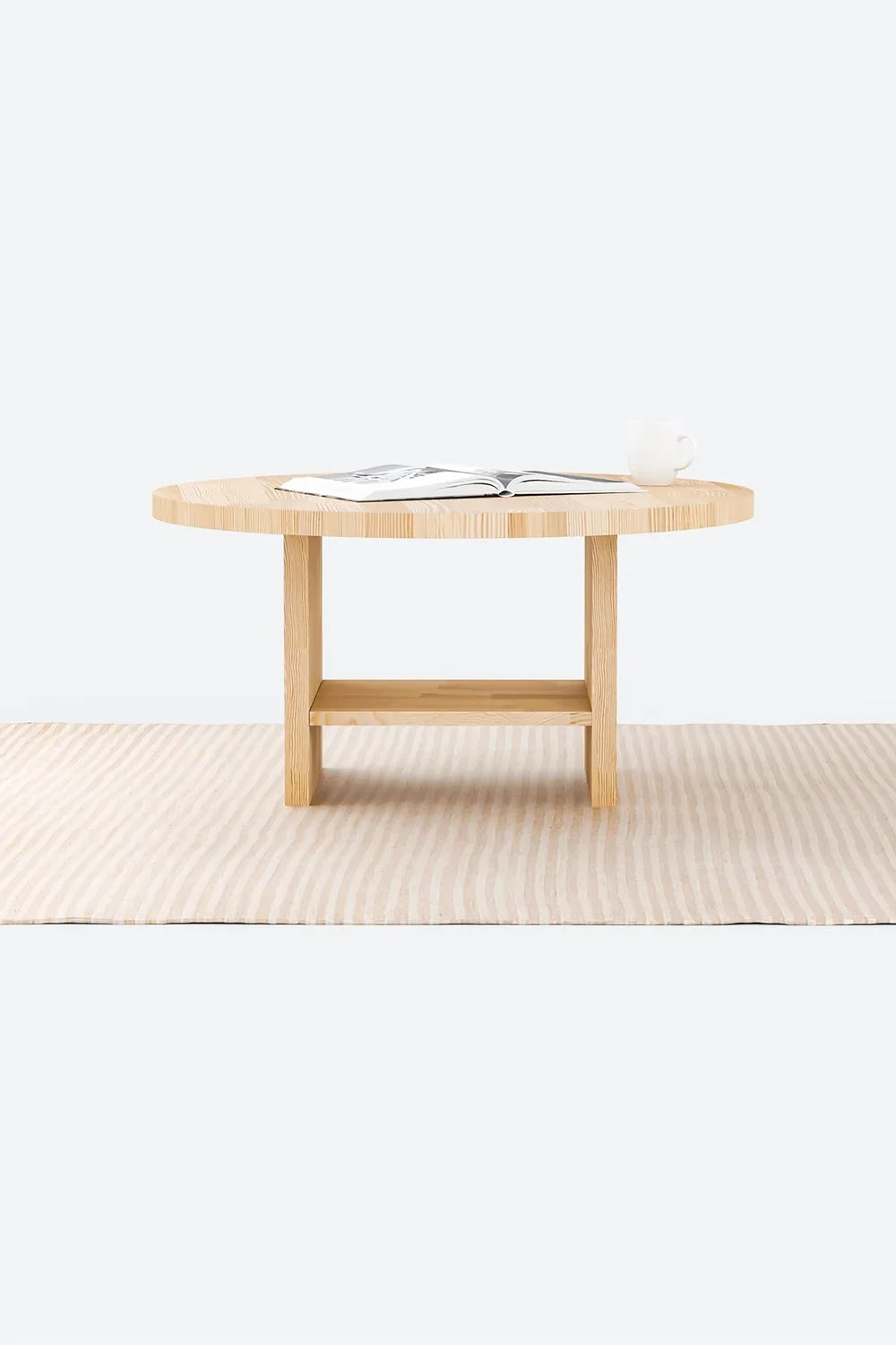 Masif Ahşap Yuvarlak Orta Sehpa - 5