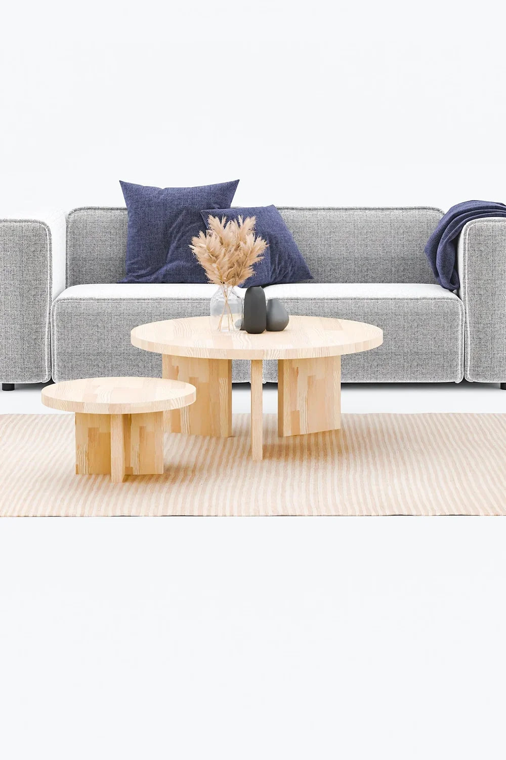 Masif Ahşap Yuvarlak Orta Sehpa - 6