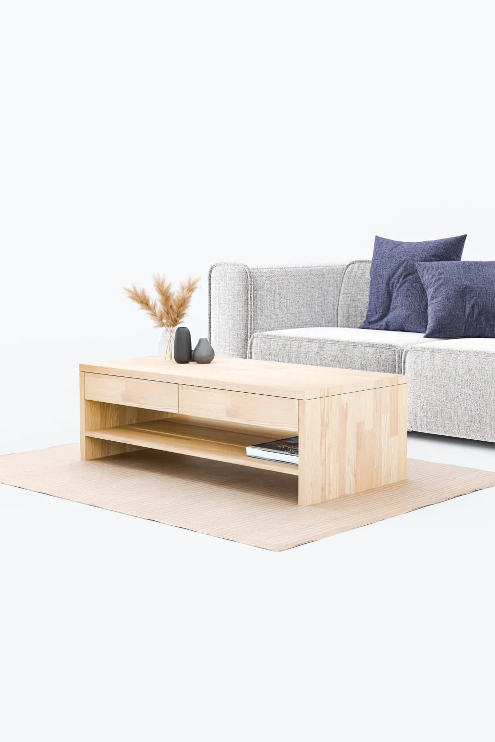 Masif Ahşap Çekmeceli Orta Sehpa - 0