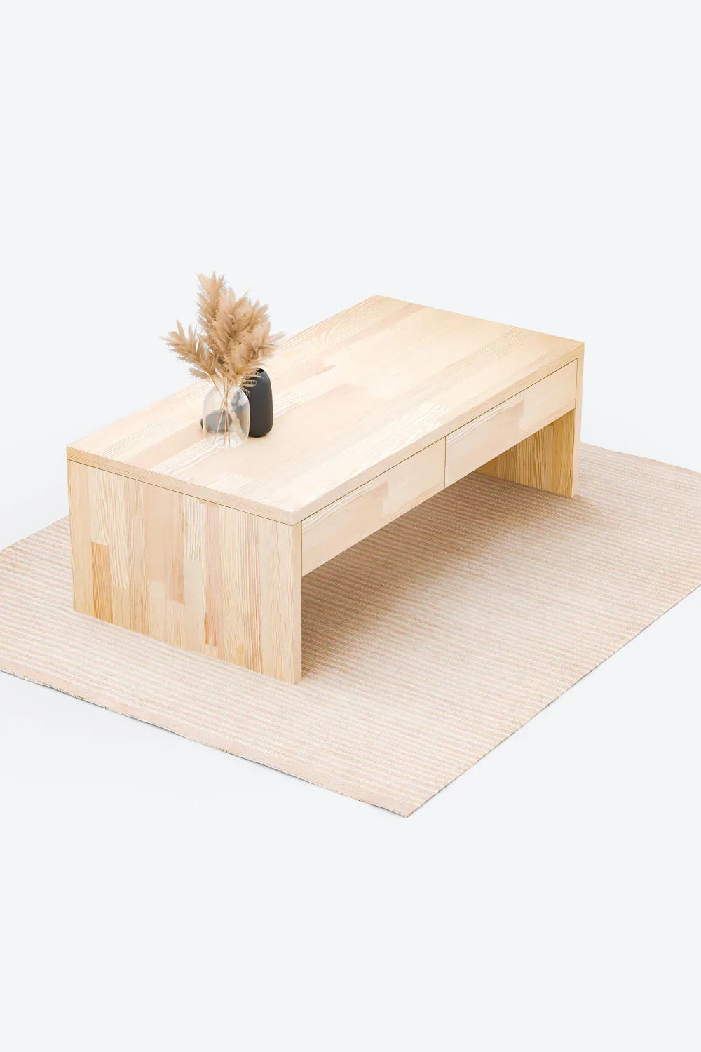 Masif Ahşap Çekmeceli Orta Sehpa (Rafsız) - 1