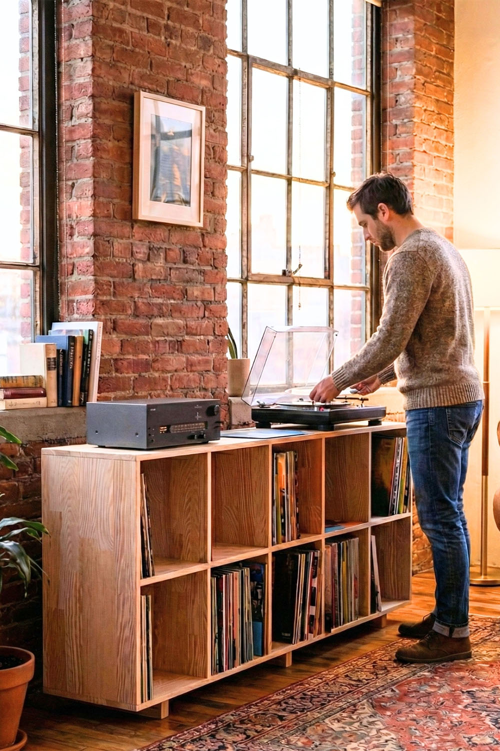 Masif Ahşap Açık Raf Ünitesi - 1