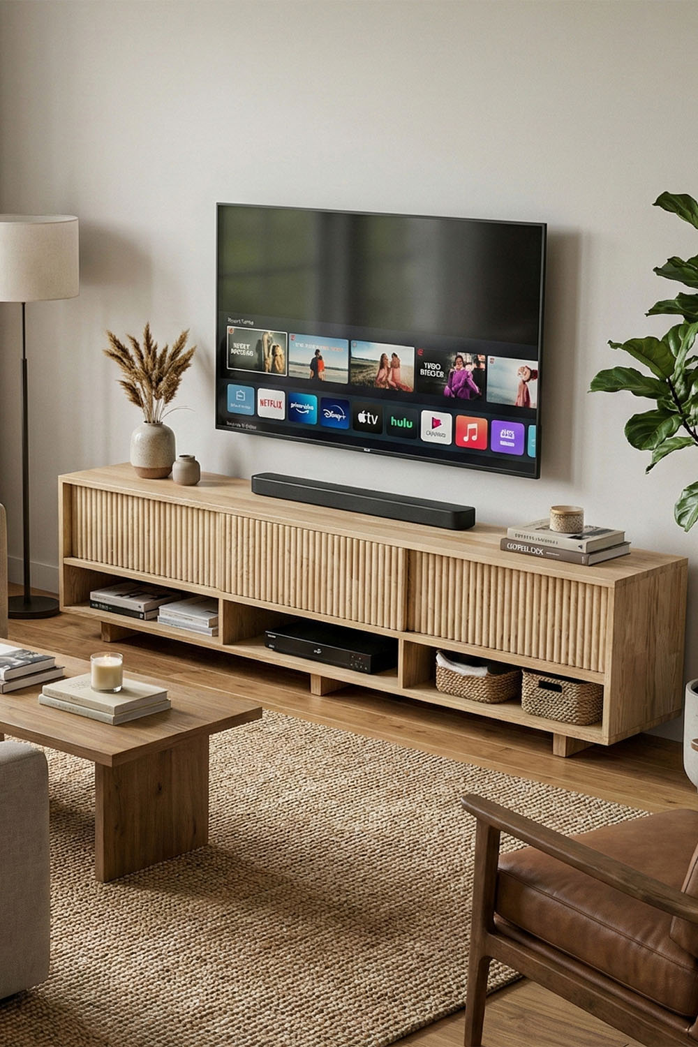 Masif Ahşap Açık Bölmeli Tv Ünitesi - 0