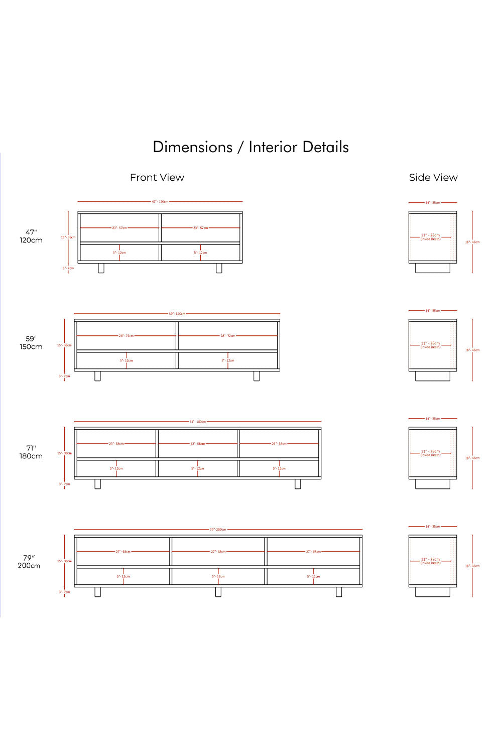 Masif Ahşap Açık Bölmeli Tv Ünitesi - 12