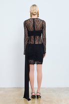 Erika Dantel Üzerine Bluz & Etek Detaylı Elbise - 4