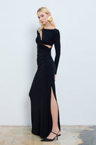 Alva Cut-Out Detaylı Maksi Elbise - 2