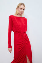 Soley Büzgülü Maksi Elbise - 3