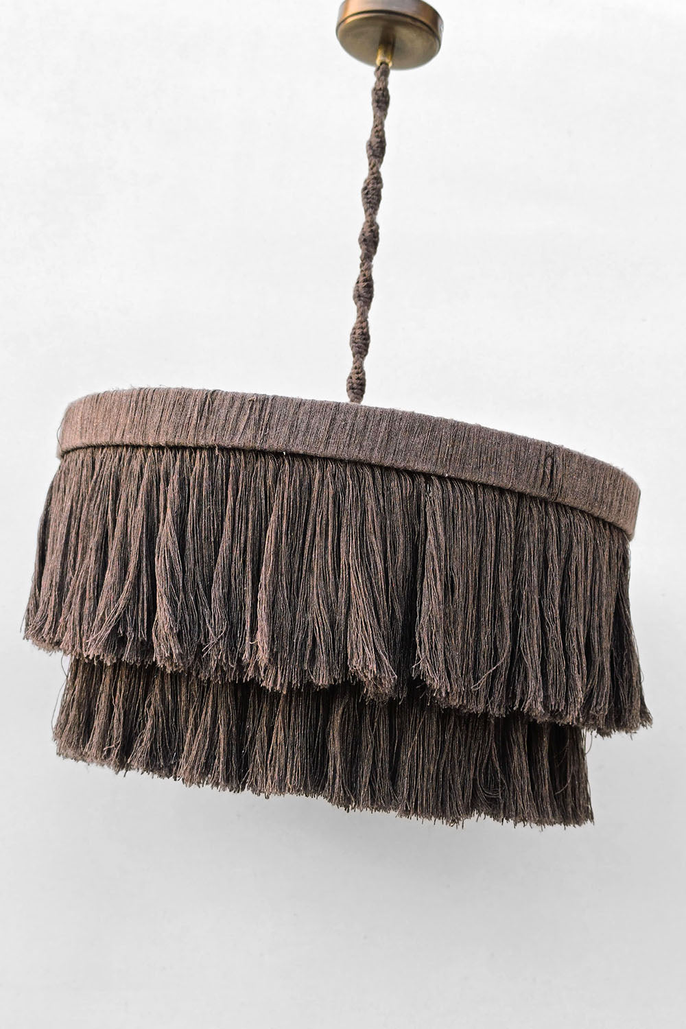 Makrome İpli İki Katlı Avize Kahverengi - 2