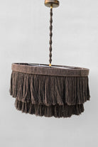 Makrome İpli İki Katlı Avize Kahverengi - 5