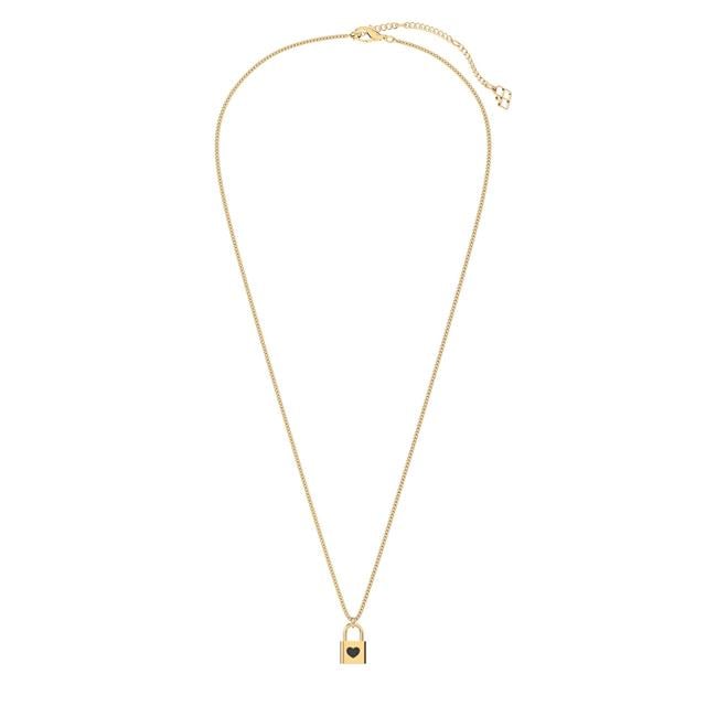 18 Ayar Altın Kaplama Kilit Kolye - 1