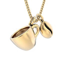 18 Ayar Altın Kaplama Kahve & Çekirdek Kolye - 0