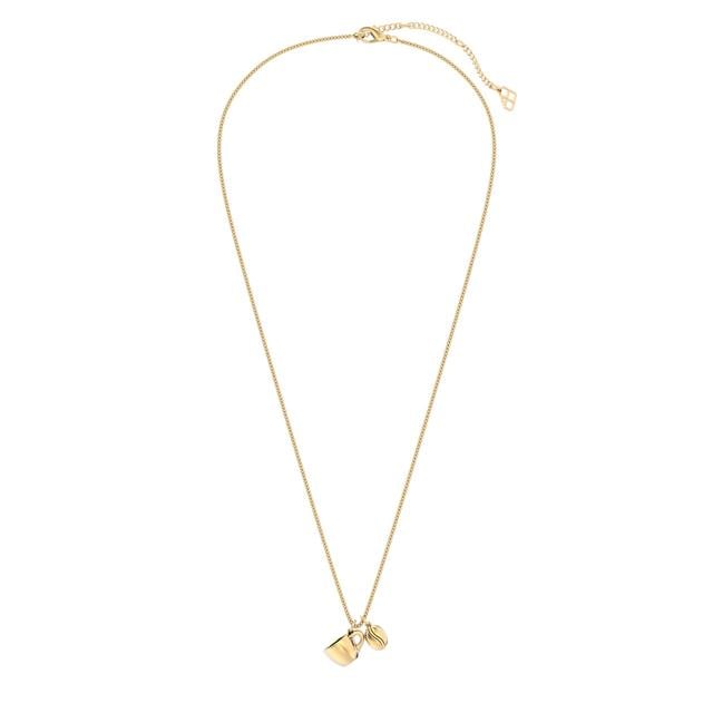 18 Ayar Altın Kaplama Kahve & Çekirdek Kolye - 3