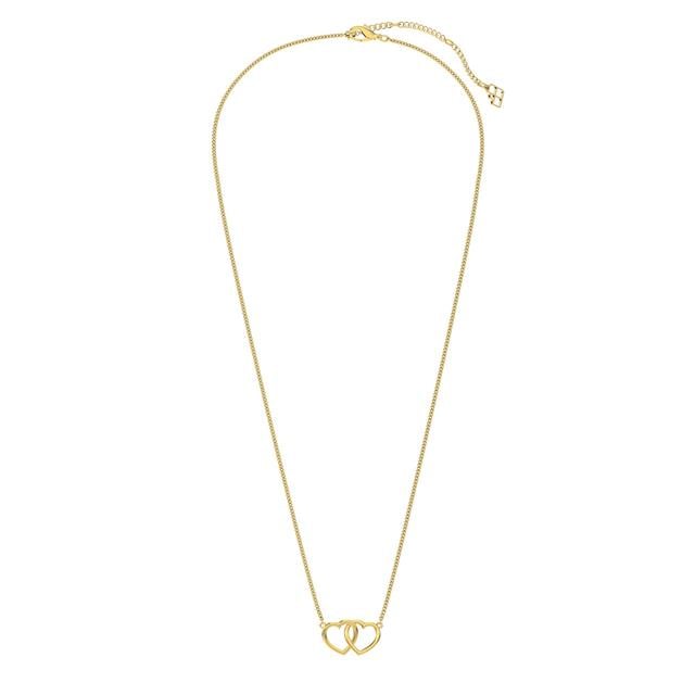 18 Ayar Altın Kaplama Hearts Kolye - 1