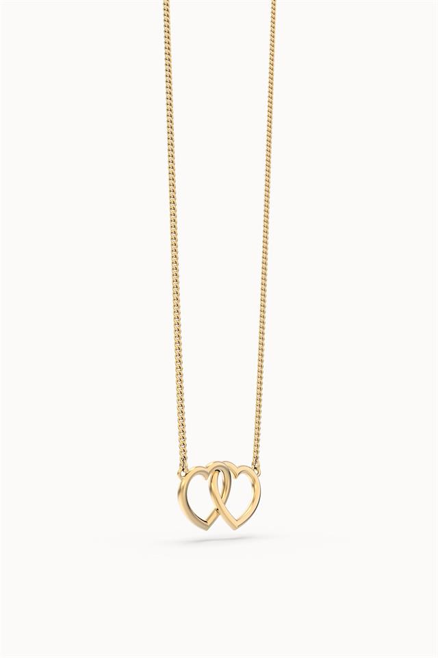 18 Ayar Altın Kaplama Hearts Kolye - 3