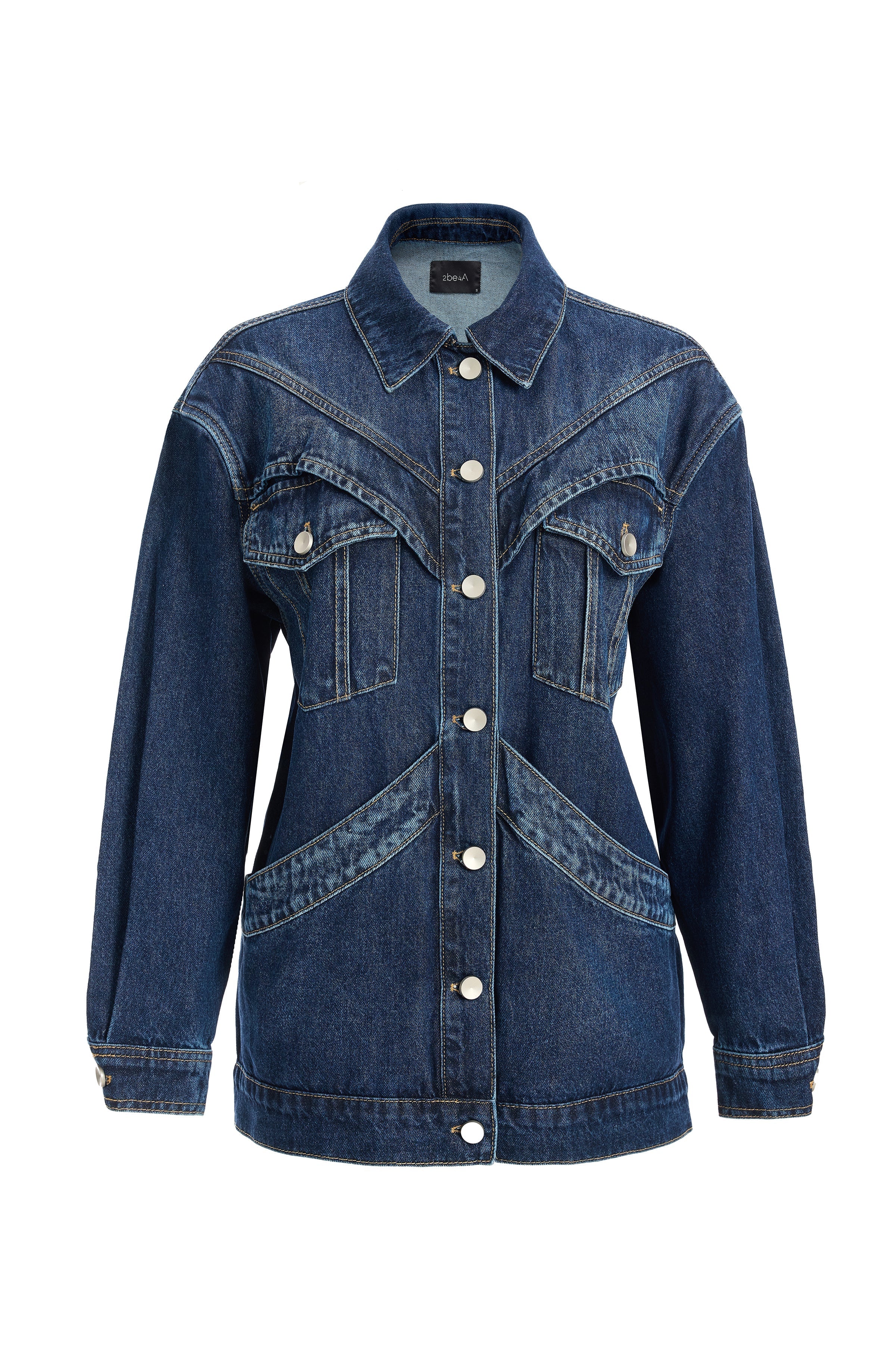 Kadın Geniş Cep Detaylı Denim Ceket - 1