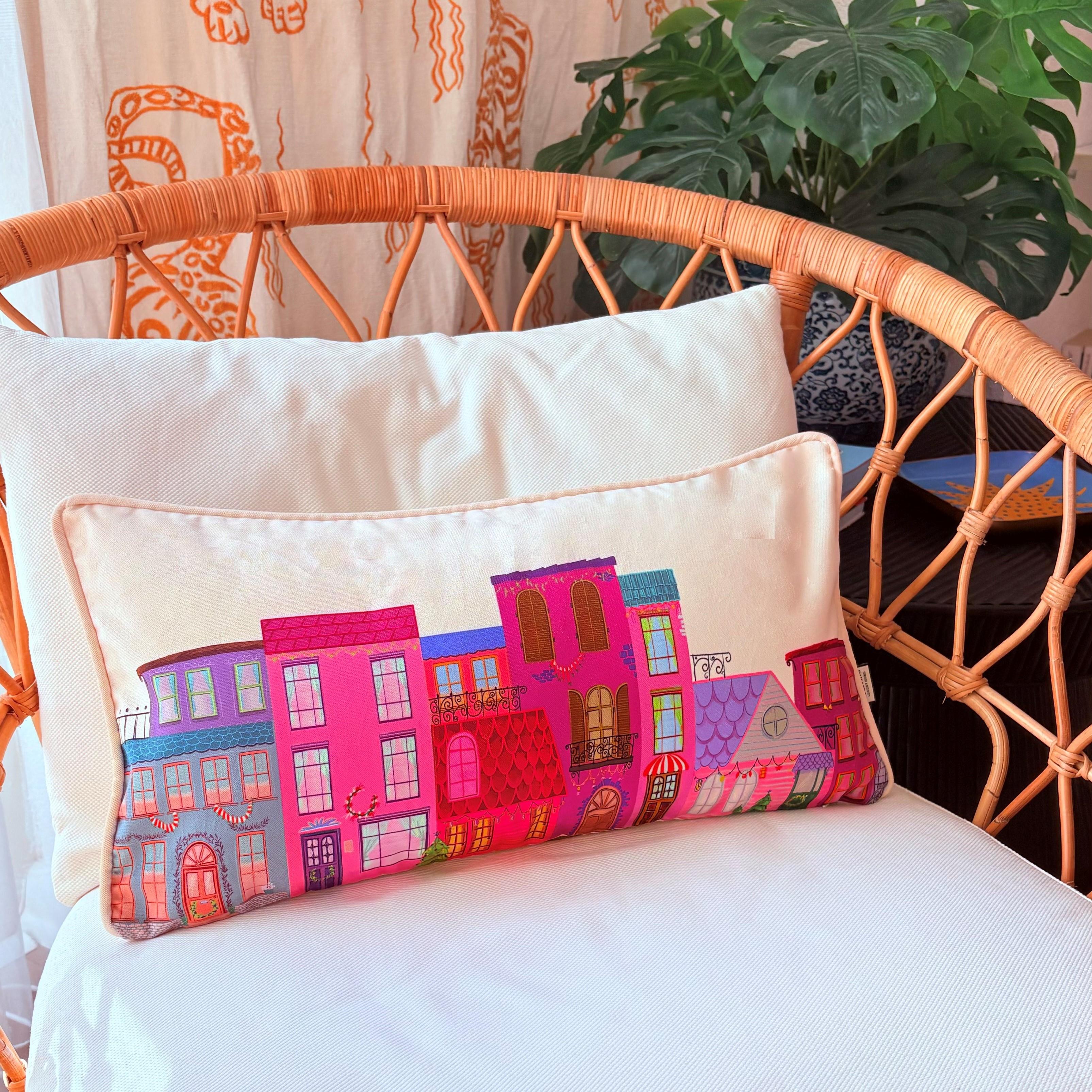 Yılbaşı Temalı Krem Kadife Kırlent Kılıfı 30 Cm X 55 Cm - 0