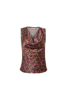 Floral Desenli Degaje Detaylı Saten Bluz - 2