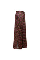 Floral Desenli Yırtmaç Detaylı Saten Pantolon - 3