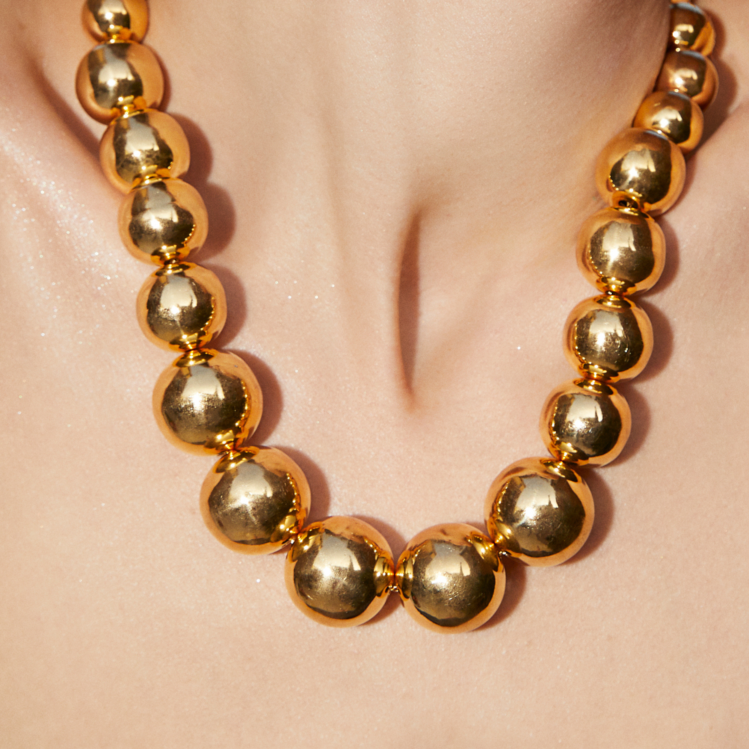Luna Ball Necklace Small To Large Size Balls - 3