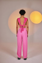Palazzo Kesim Yüksek Bel Palasia Pantolon Pembe - 2