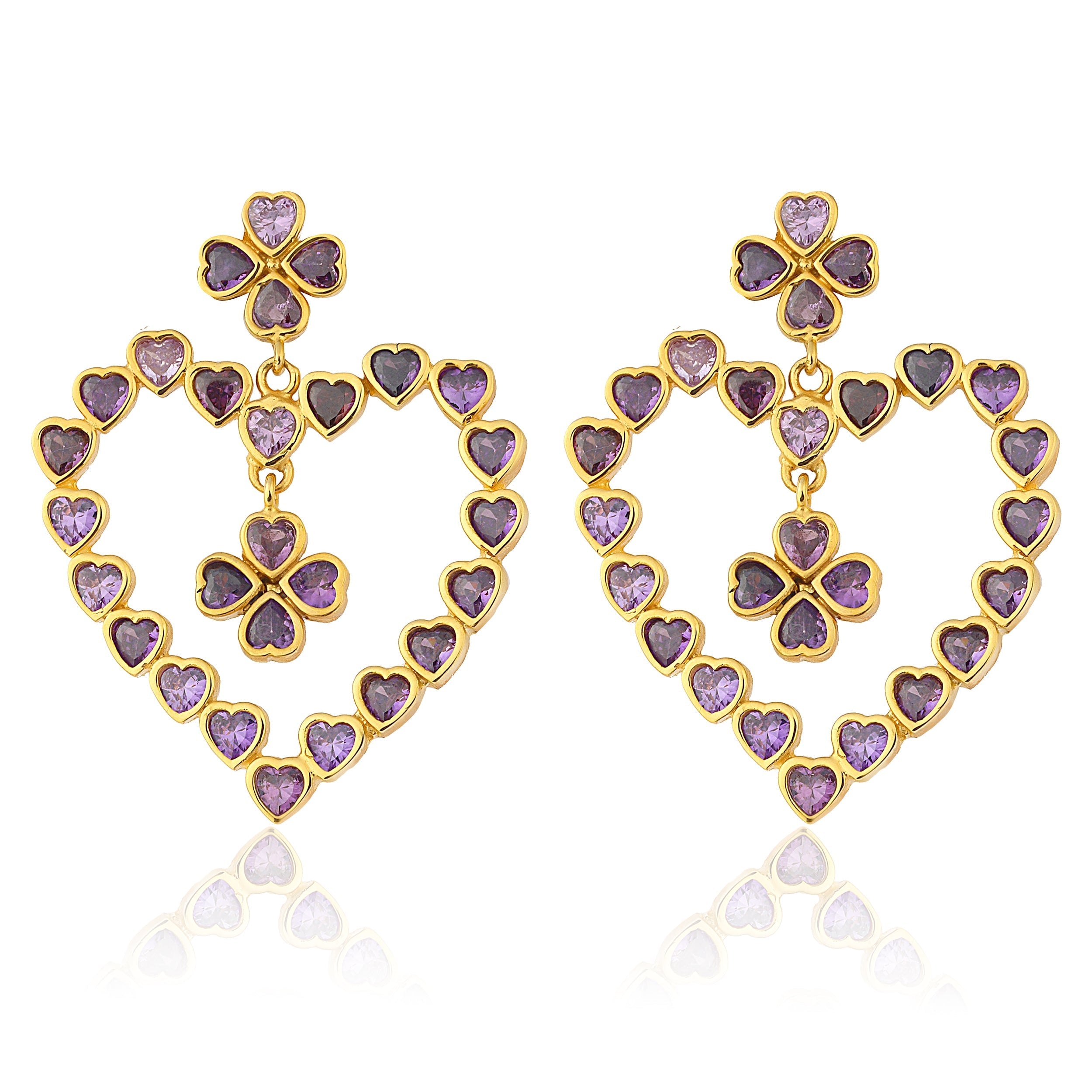 Mighty Heart Earrings Violet - 0