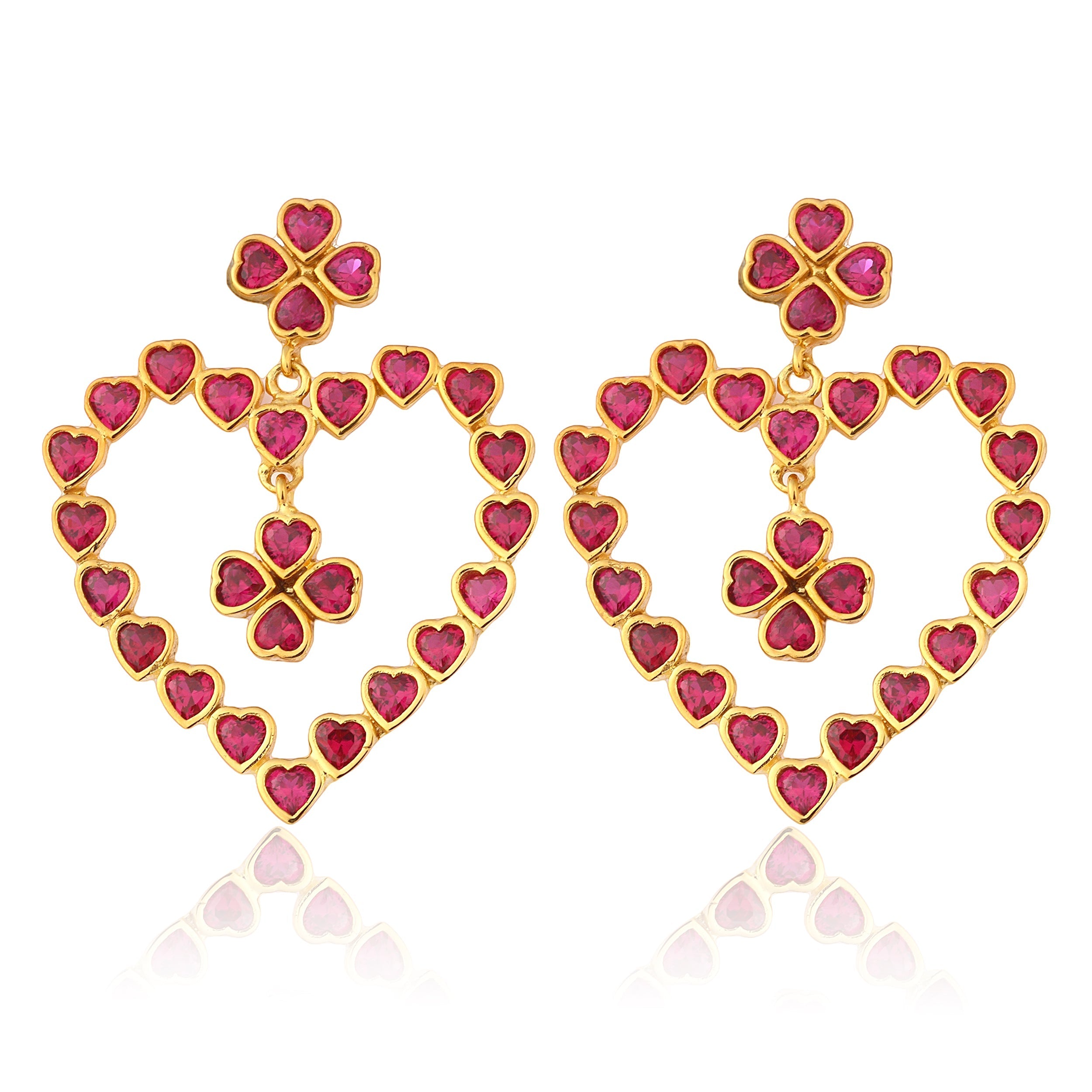 Mighty Heart Earrings Vibrant Pink - 0