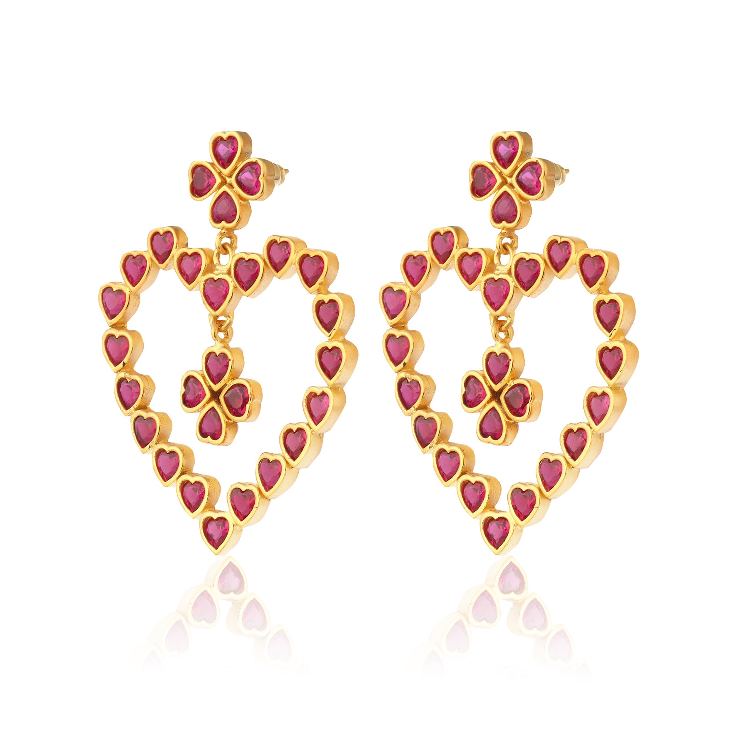 Mighty Heart Earrings Vibrant Pink - 1