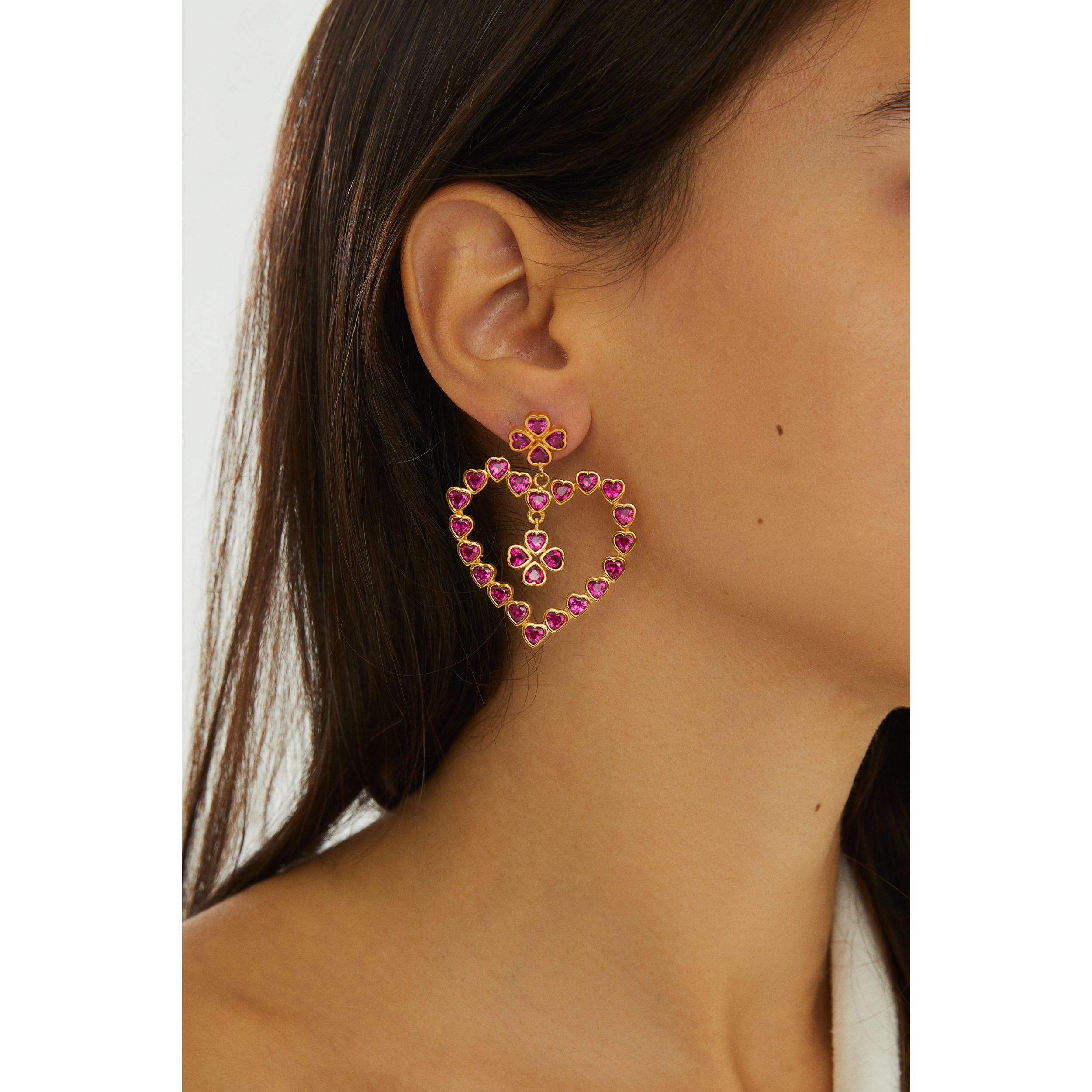 Mighty Heart Earrings Vibrant Pink - 2
