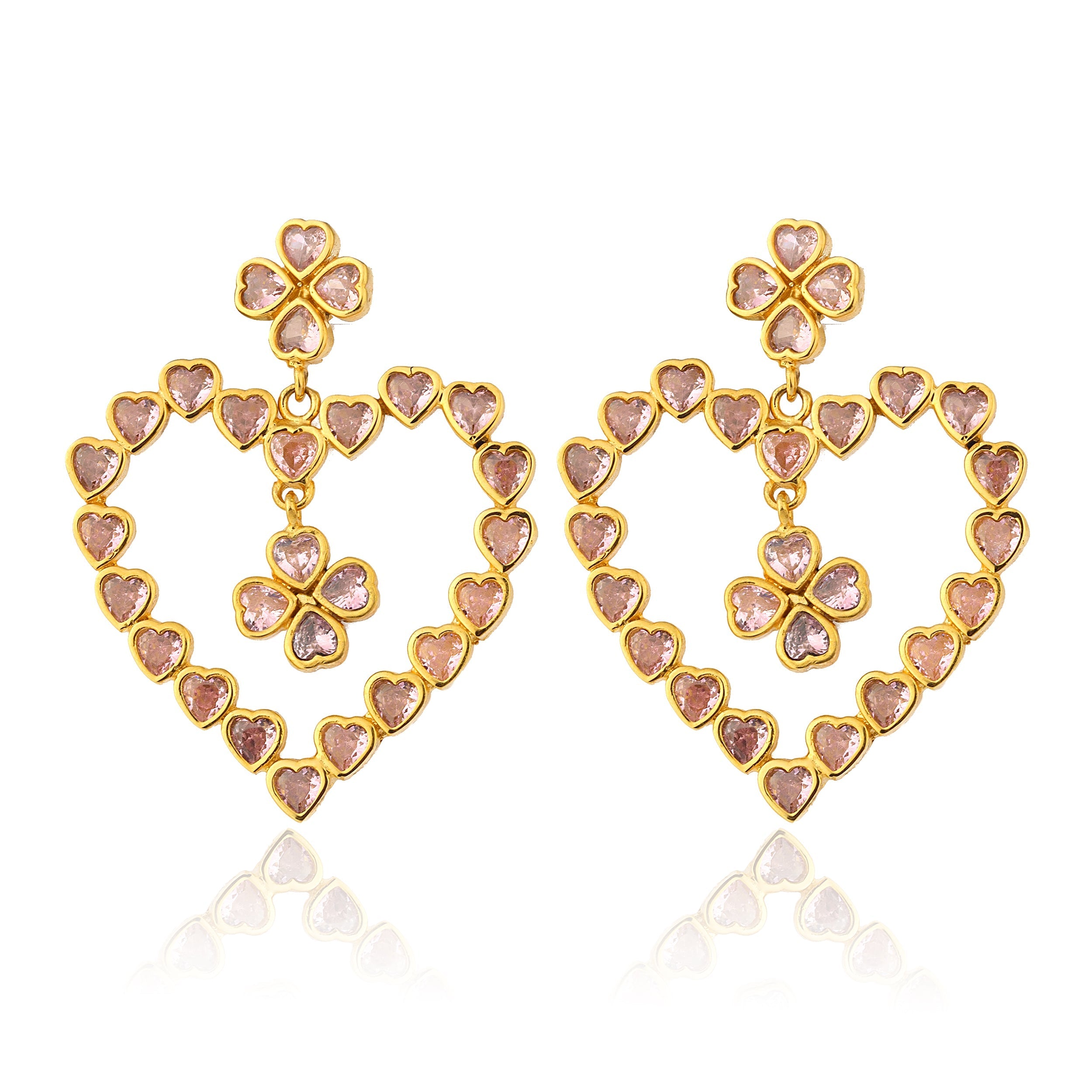 Mighty Heart Earrings Rose Pink - 0